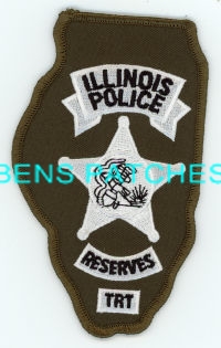 ILLINOIS,ILLINOIS POLICE RESERVES TRT SUBDUED 1 STATE SHAPED